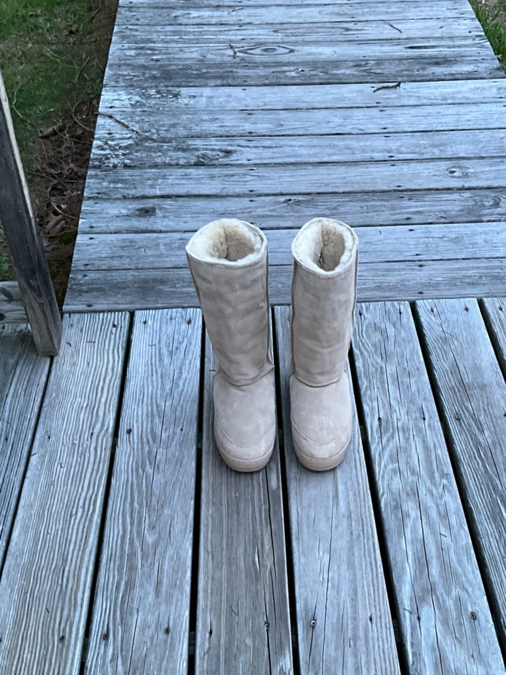 Cozie Women’s Beige Shearling Mid-Calf Boots